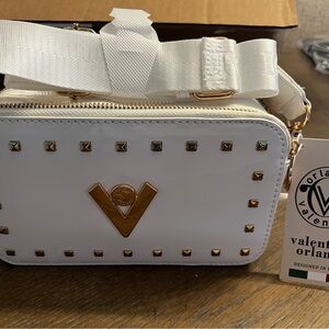 Valentino Orlandi White and Gold Crossbody Bag